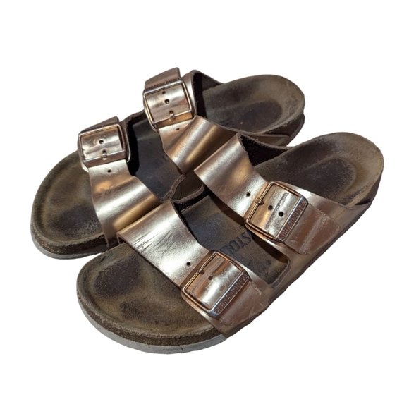 Birkenstock Rose Gold Arizona Sandals Size 37 Boho Preppy - Picture 1 of 8